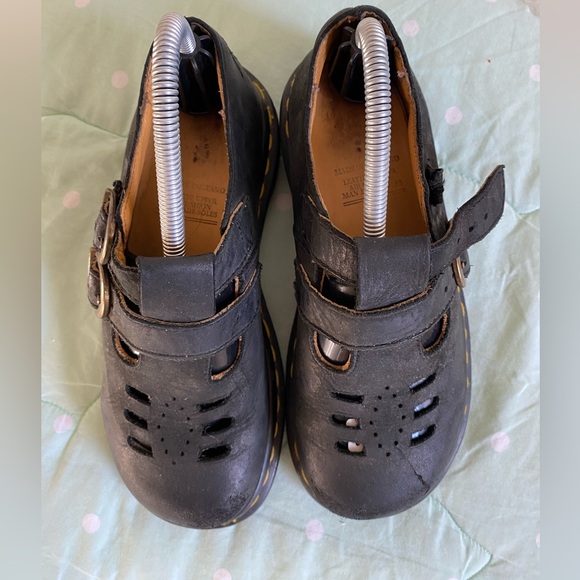 VINTAGE RARE Black Dr. Martens Mary Jane’s  Made in England Litte Girls size 2 - Picture 5 of 16